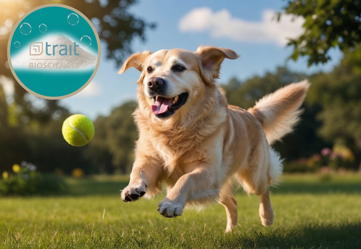 Dog running outdoors representing improved mobility with CBD